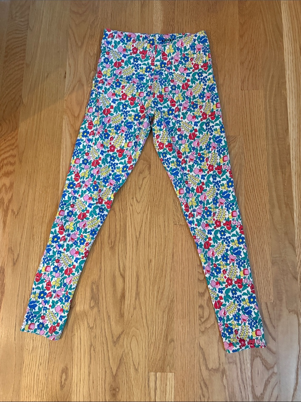 Mini Boden Multicolor Floral Stretch Leggings — Blue, Pink, Yellow & Green